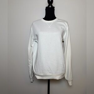 Free Assembly Women’s White Raglan Crewneck Sweatshirt Size Small